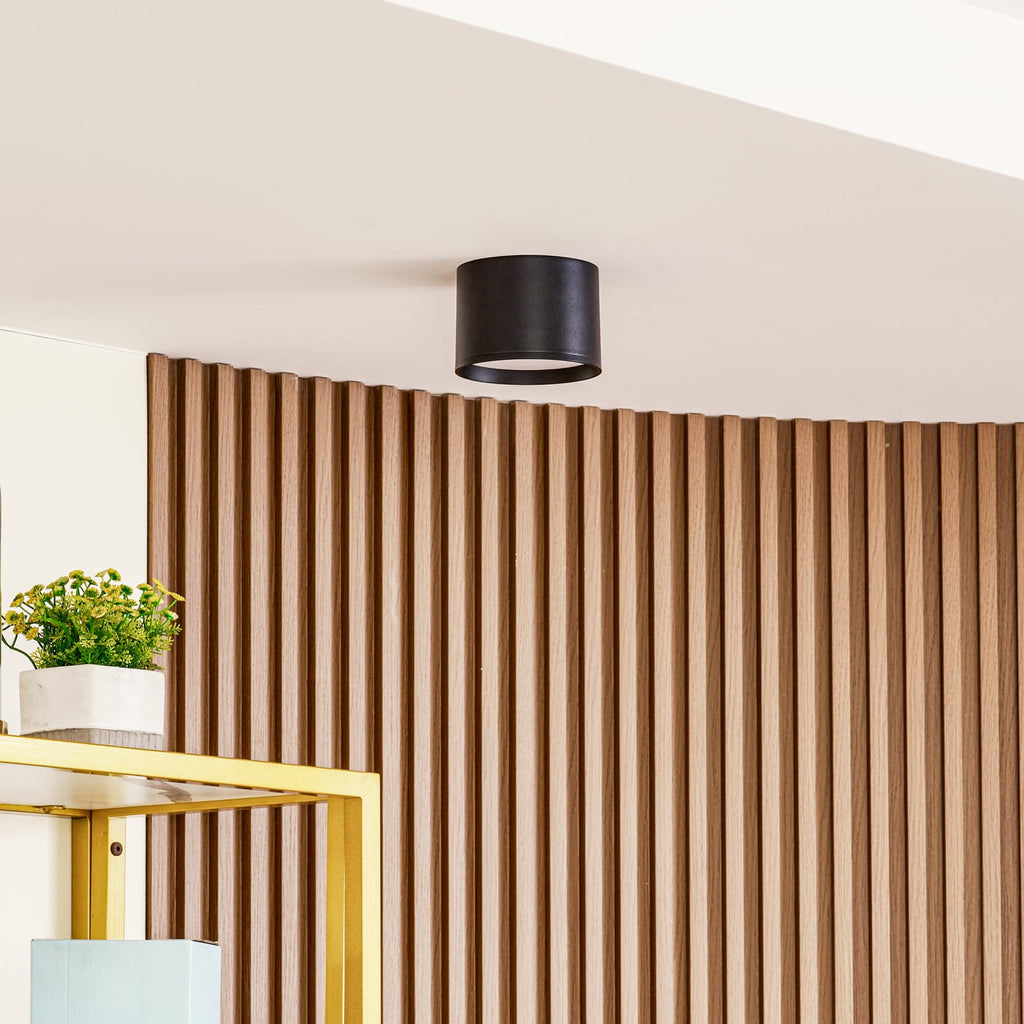 LED takspot Nivoria svart aluminium forfra