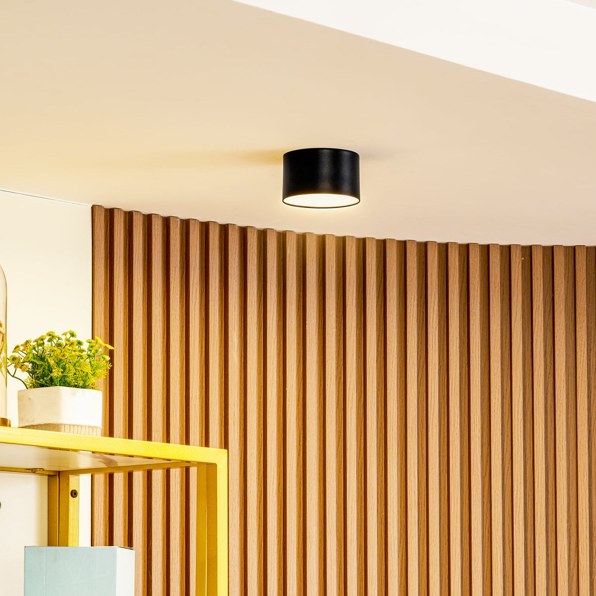 LED takspot Nivoria svart aluminium forfra