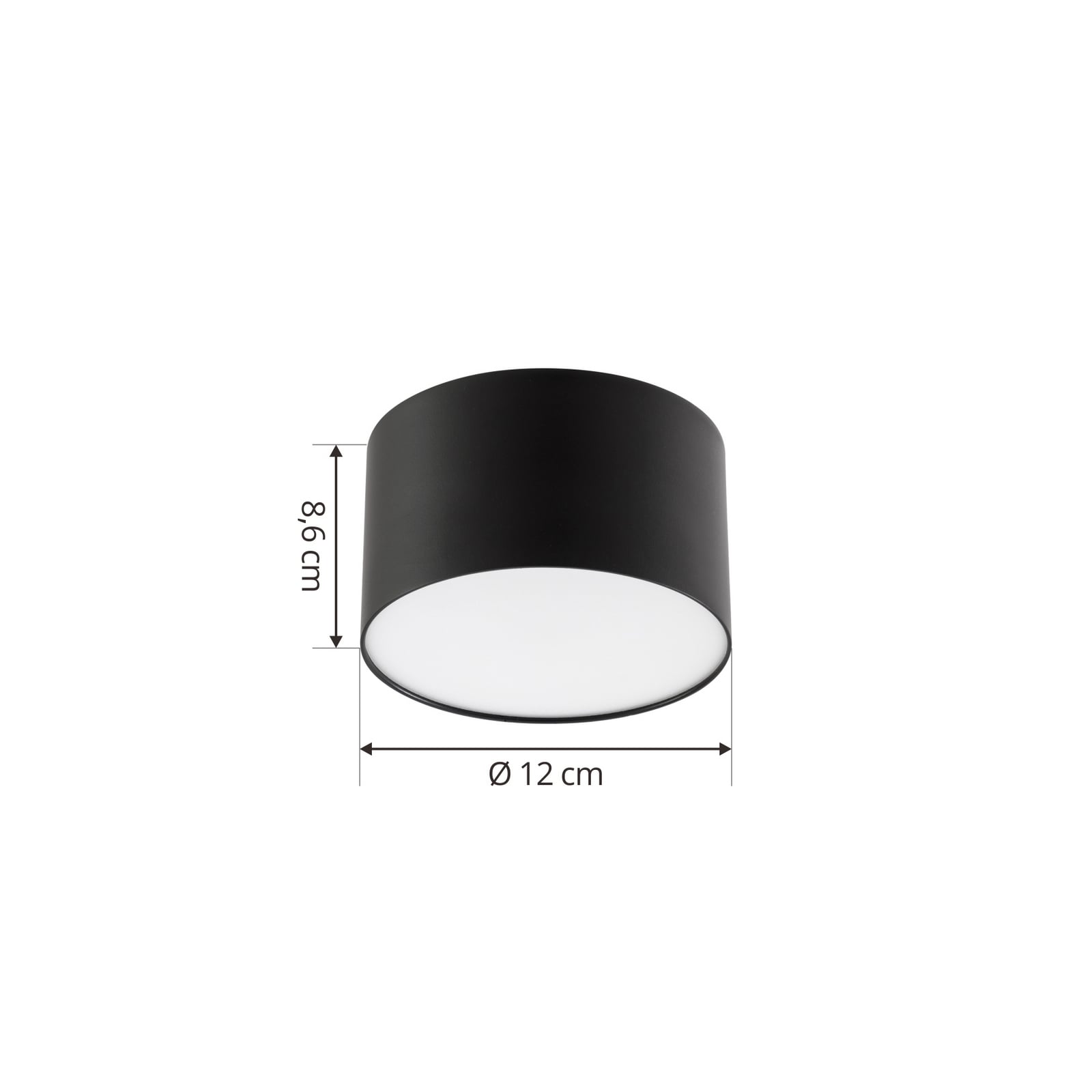 LED takspot Nivoria svart aluminium og koblingsboks