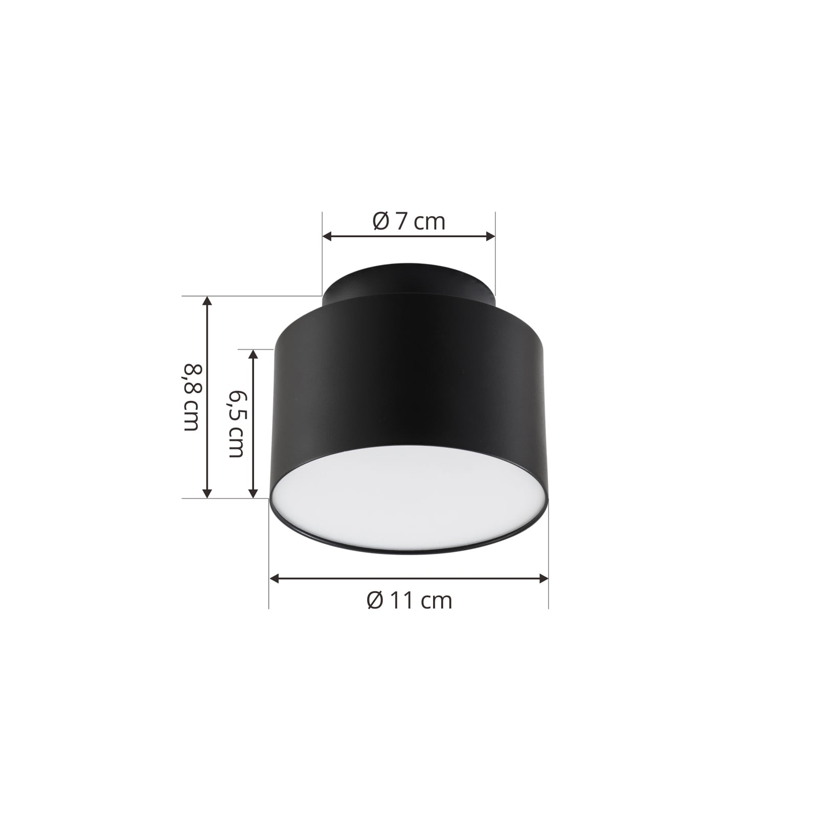 LED takspot Nivoria svart aluminium montert i tak