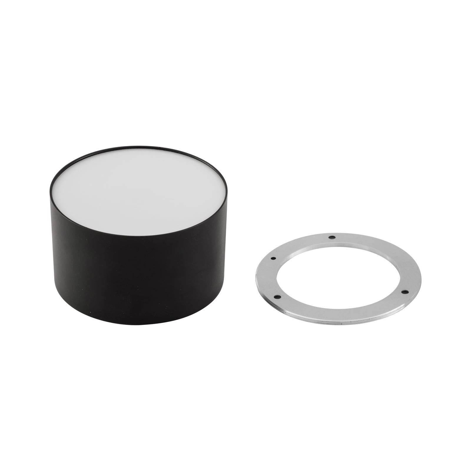 LED takspot Nivoria svart aluminium sett fra skrått
