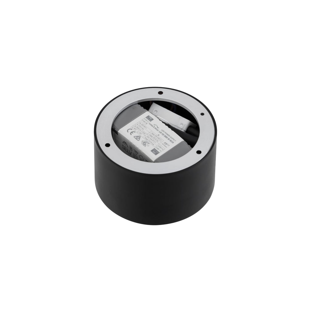 LED takspot Nivoria svart aluminium med varmt lys