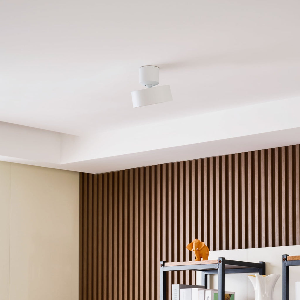 LED takspot Nivoria svingbar hvit aluminium bakside
