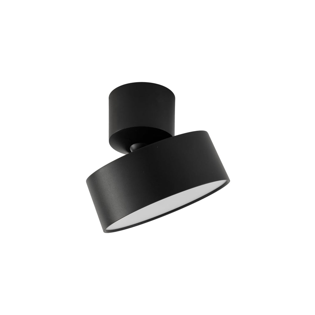 LED takspot Nivoria svingbar svart aluminium nærbilde av armatur
