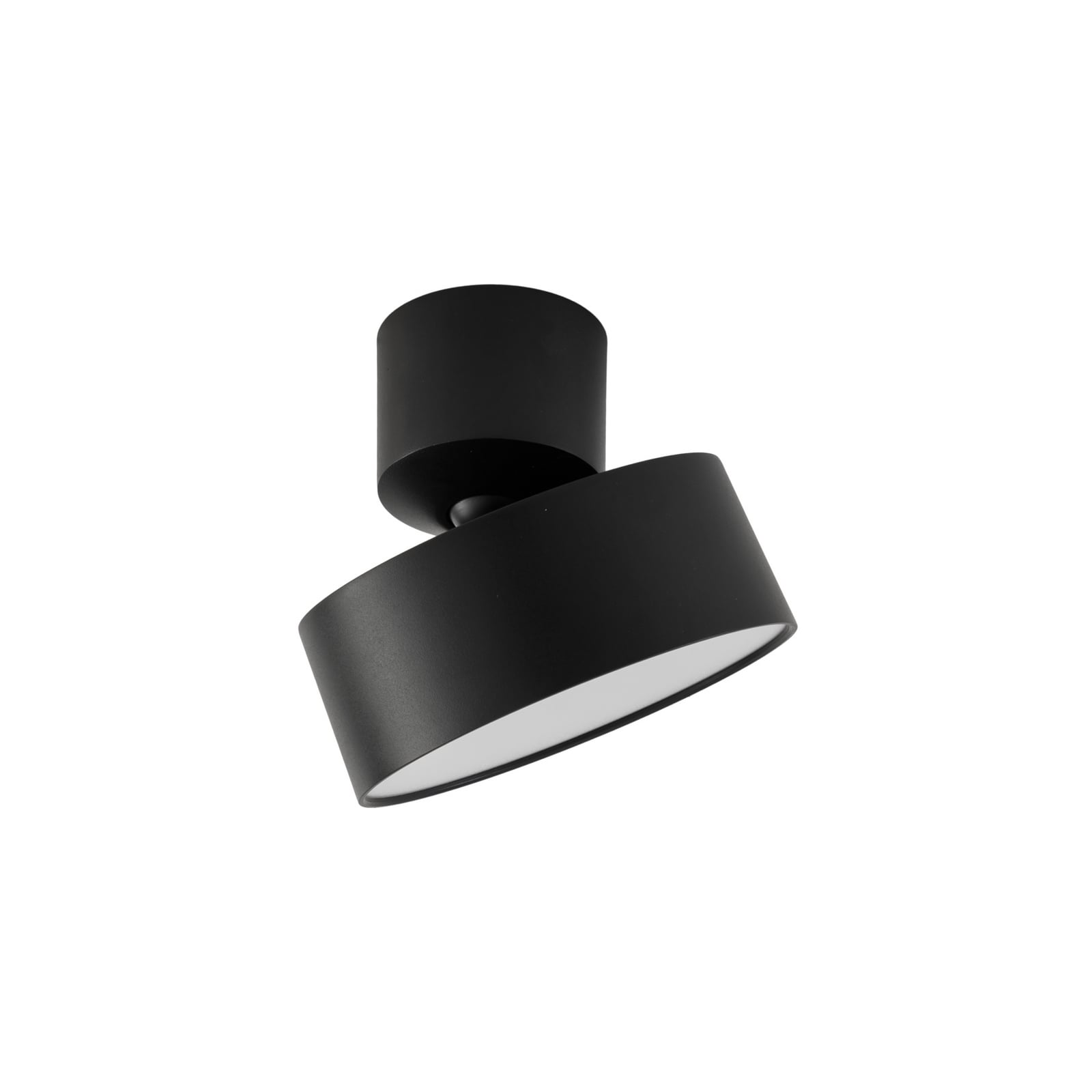 LED takspot Nivoria svingbar svart aluminium nærbilde av armatur