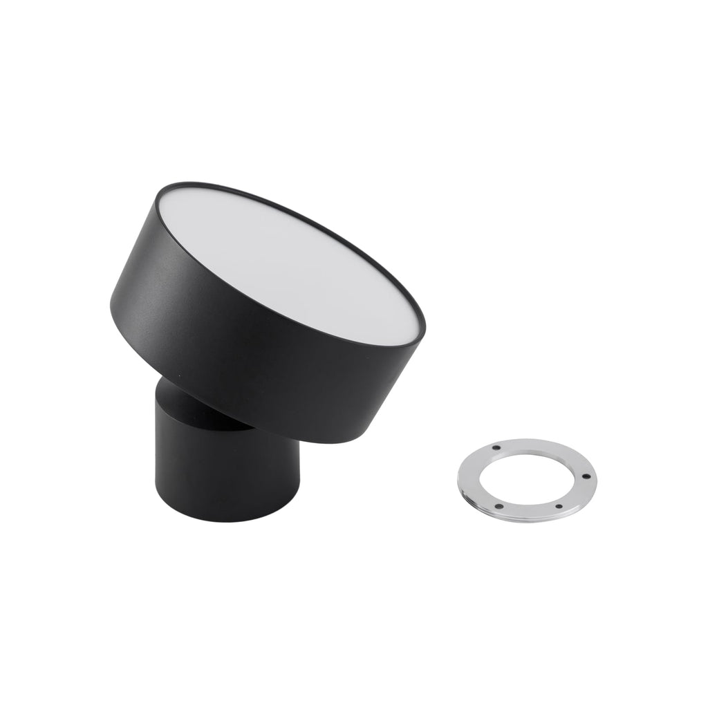 LED takspot Nivoria svingbar svart aluminium montert i rom