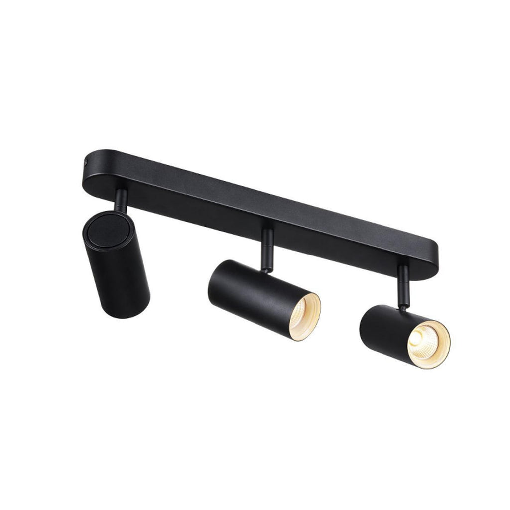 LED takspot Noblo 3-lys dimbar svart 19W 2700K 40 cm forfra