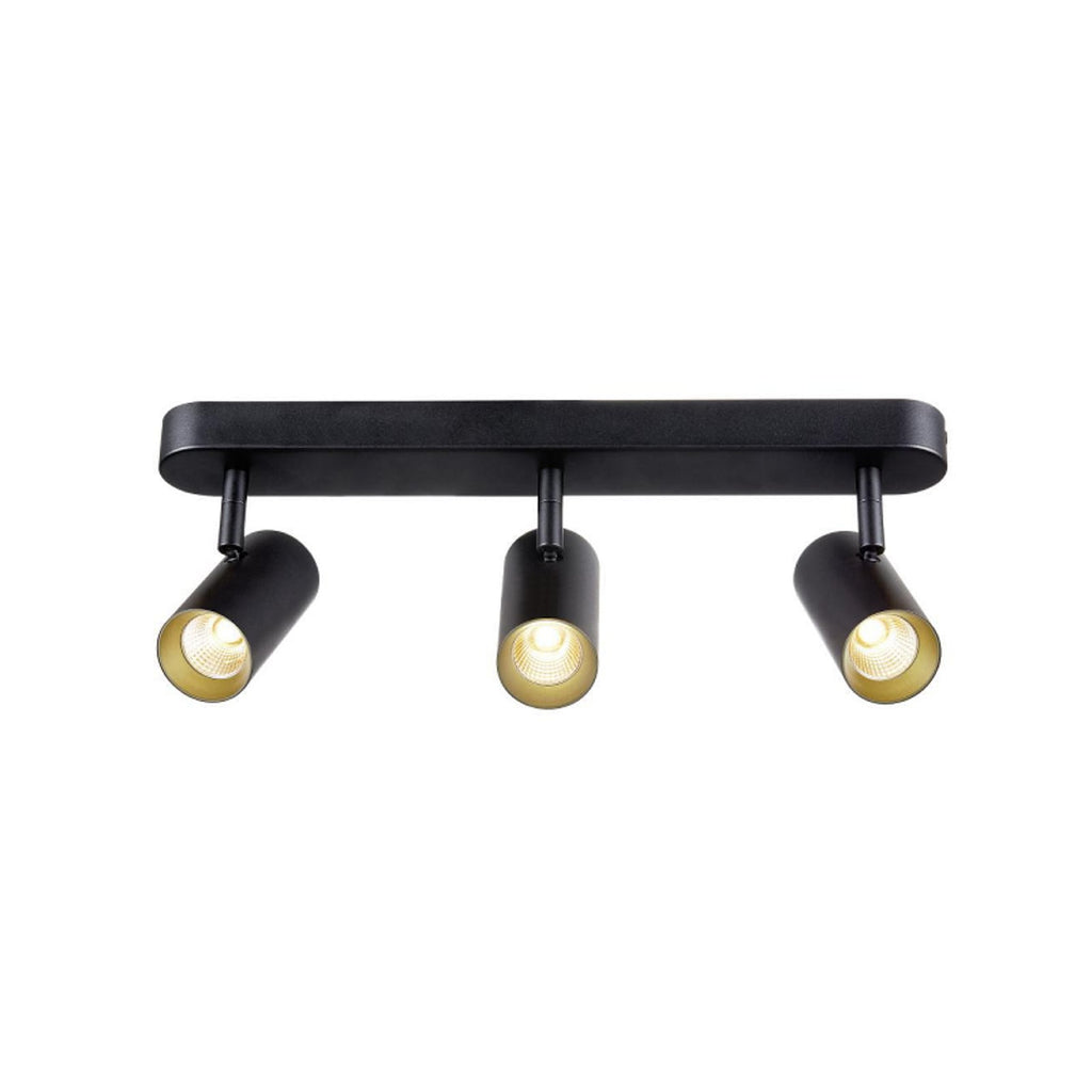 LED takspot Noblo 3-lys dimbar svart 19W 2700K 40 cm bakside