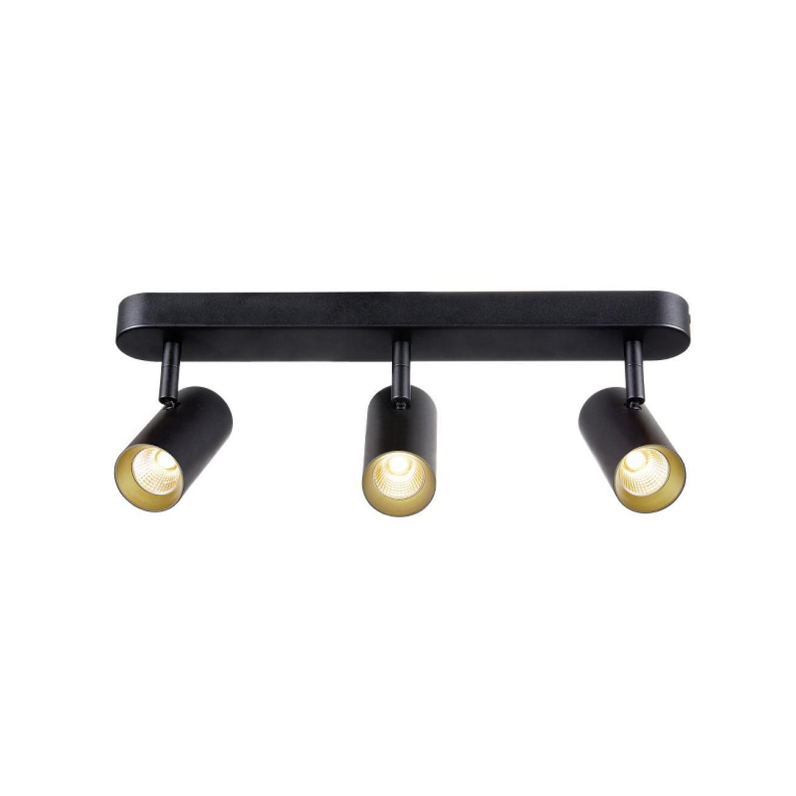 LED takspot Noblo 3-lys dimbar svart 19W 2700K 40 cm bakside