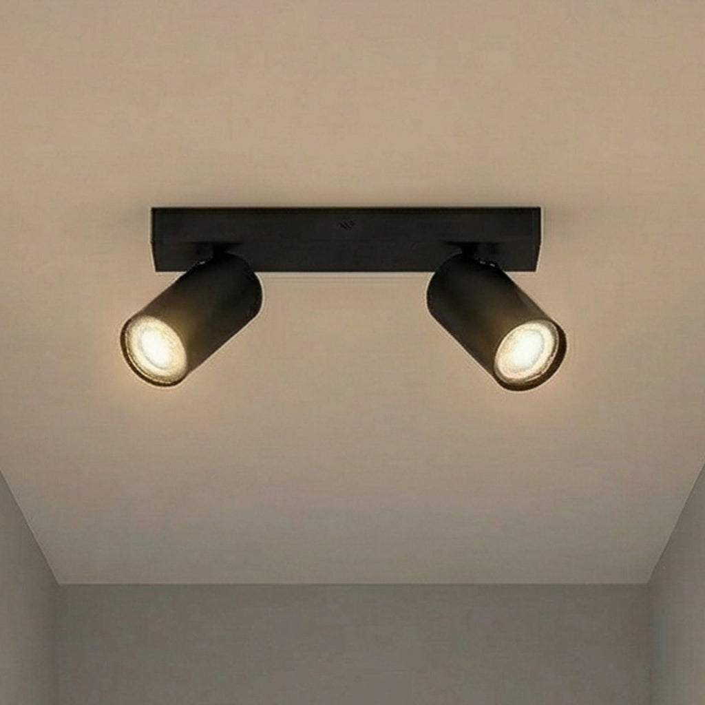 LED takspot Octagon 2-lys dimbar svart GU10 - OSRAM forfra