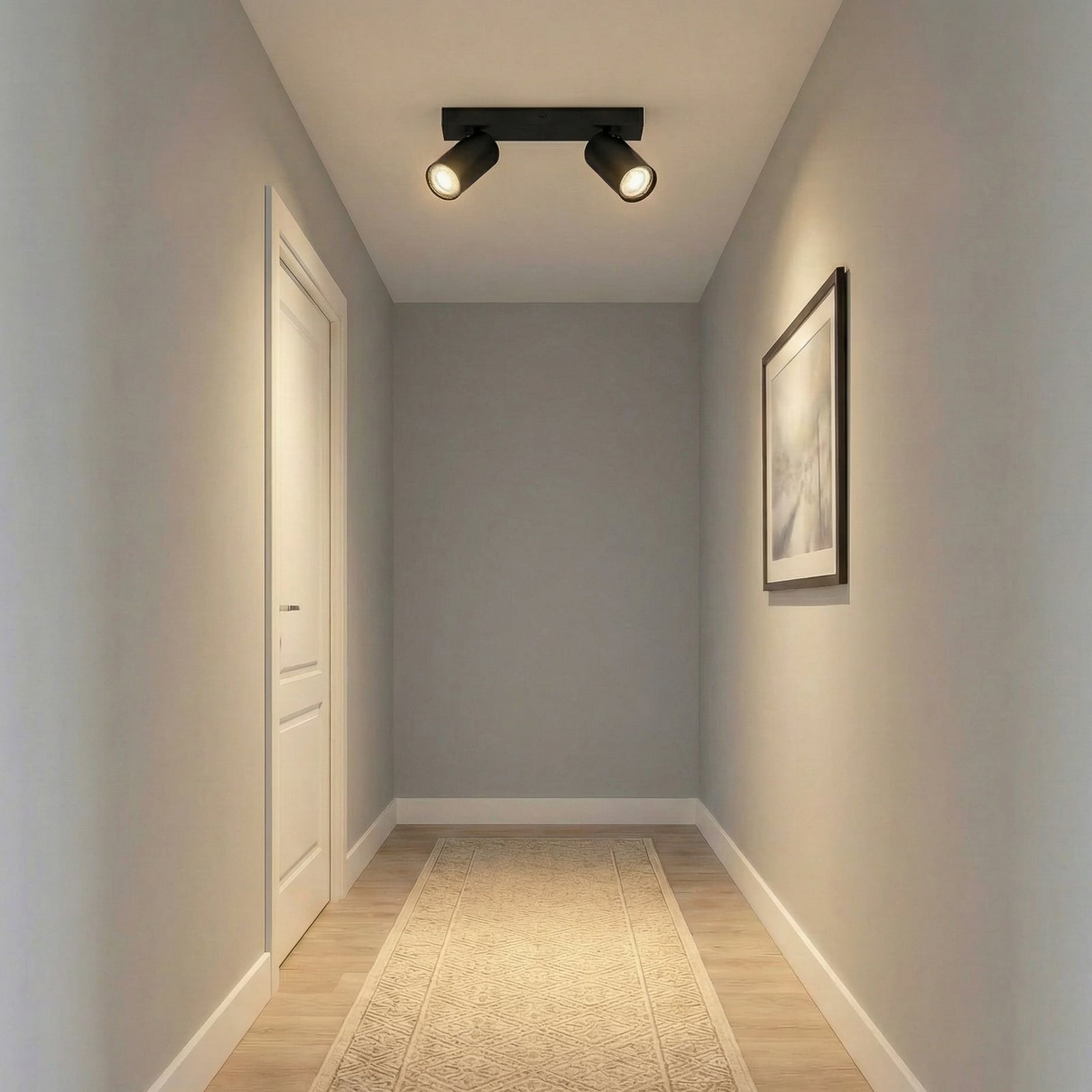 LED takspot Octagon 2-lys dimbar svart GU10 - OSRAM bakside