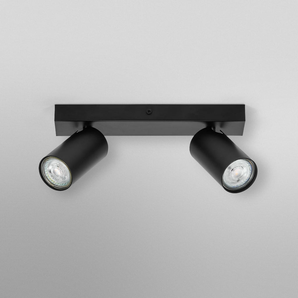 LED takspot Octagon 2-lys dimbar svart GU10 - OSRAM justerbare spotter