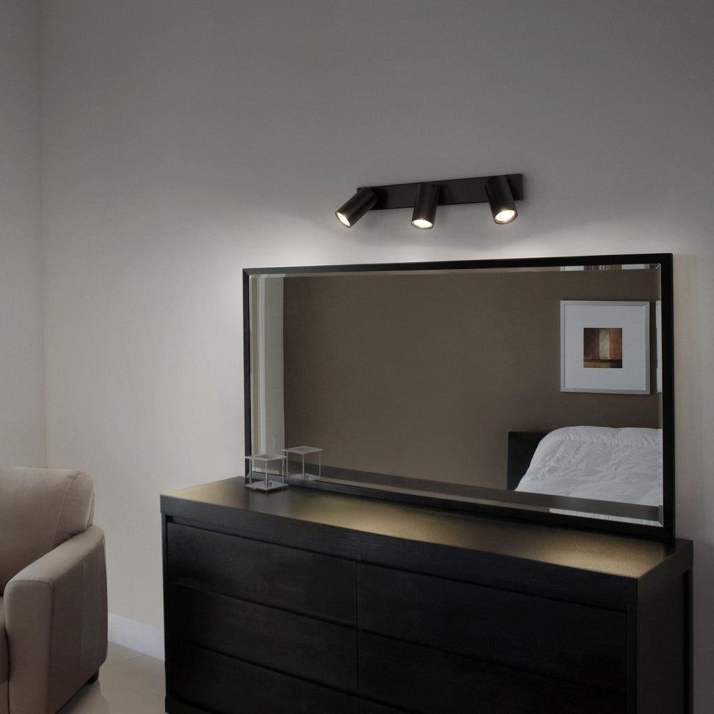 LED takspot Octagon 3-lys dimbar svart stål GU10 LEDVANCE bakside