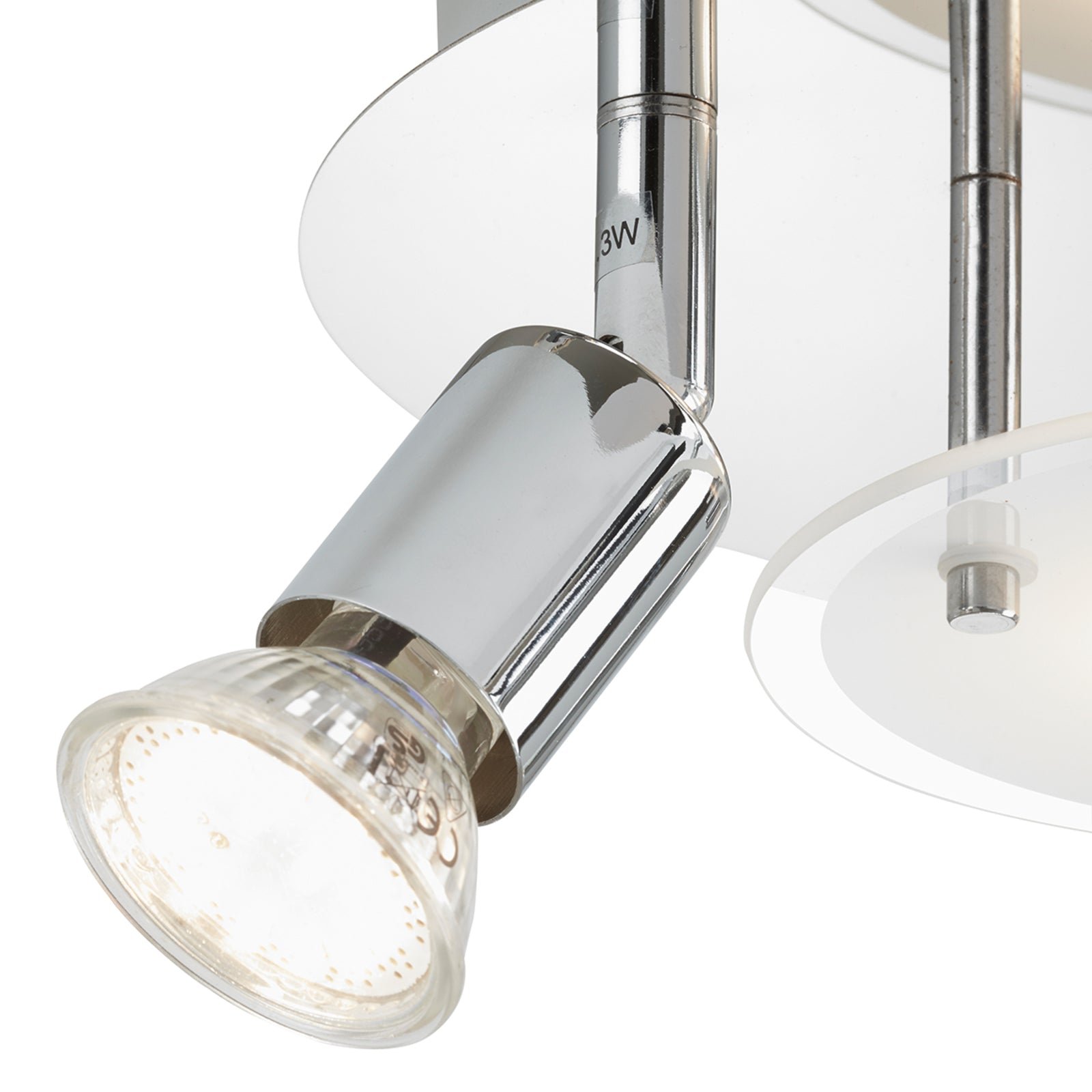 LED takspot Orna rondell 4-lys krom GU10 Ø25 cm montert i tak