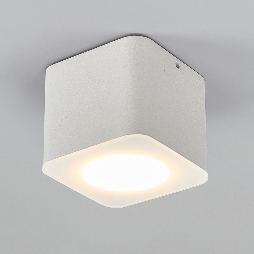 LED takspot Oso firkantet dimbar hvit matt IP44 8W forfra