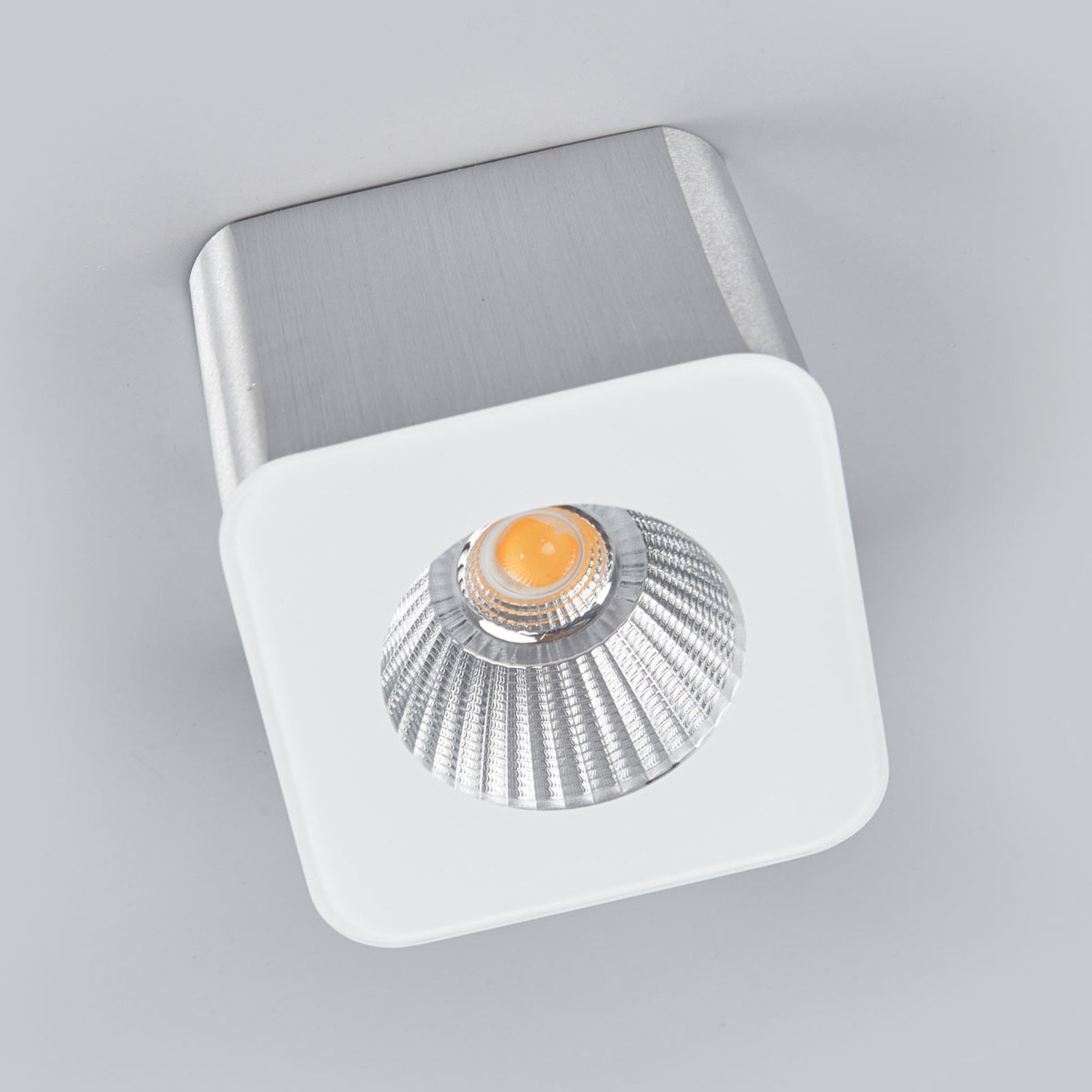 LED takspot Oso firkantet dimbar matt aluminium IP44 montert