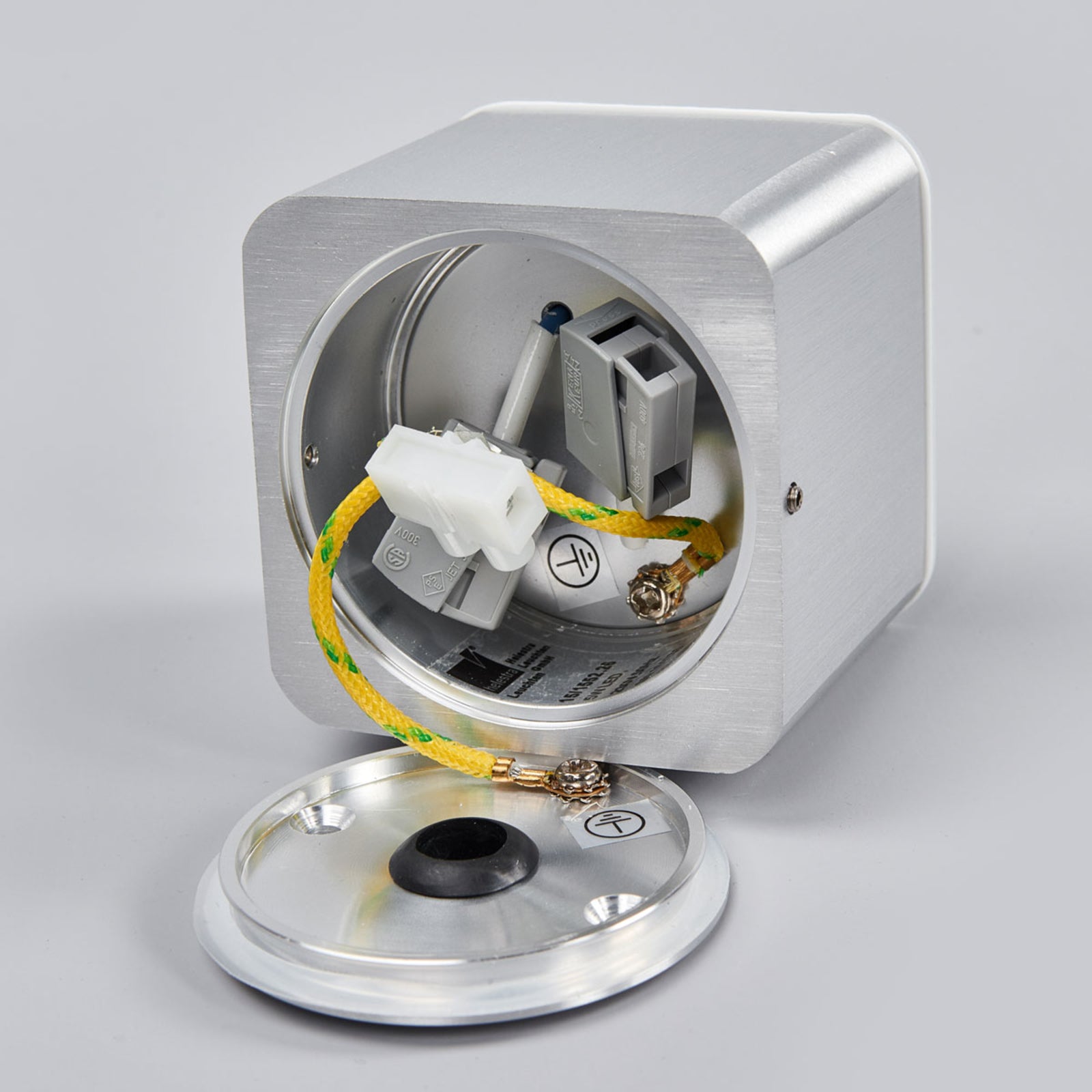 LED takspot Oso firkantet dimbar matt aluminium IP44 side