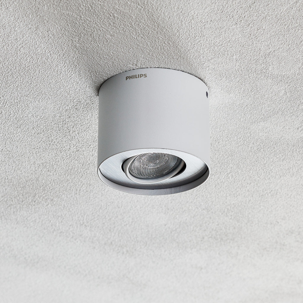 Detalj av LED takspot Phase hvit svingbar dimbar 4,5W varmhvit - Philips