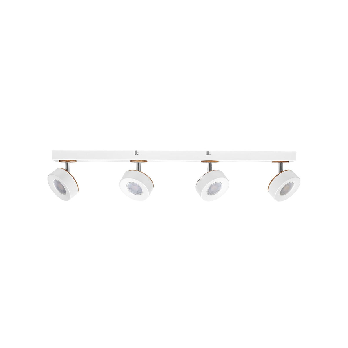 LED takspot Pluto 4-lys hvit/tre forfra