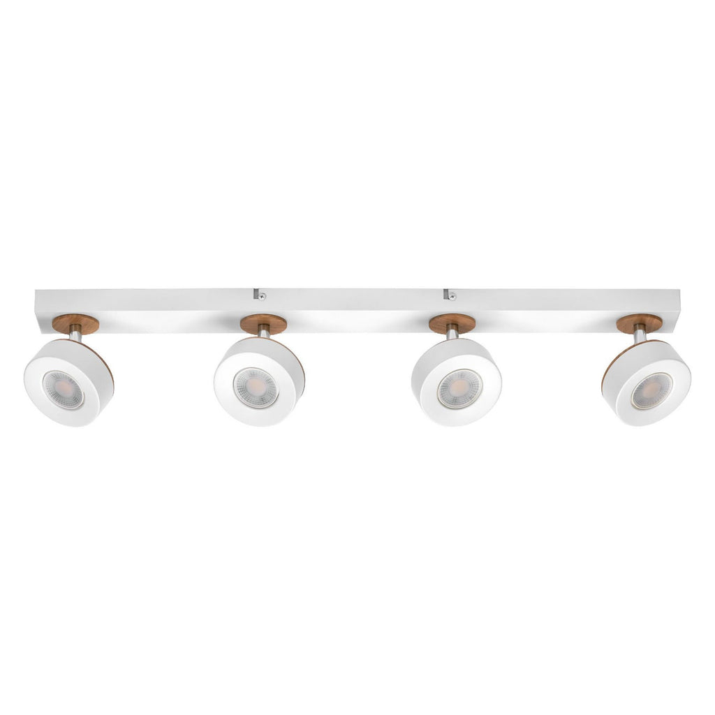 LED takspot Pluto 4-lys hvit/tre justerbare spotter