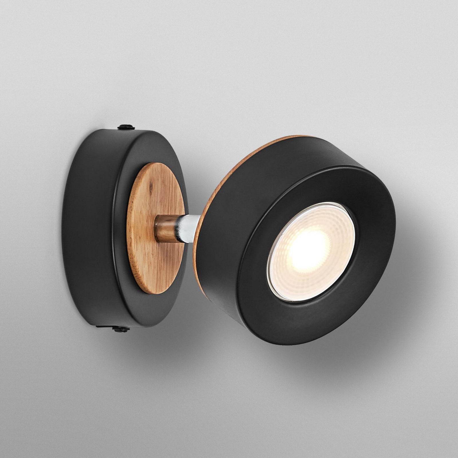 LED takspot PLUTO svart med tre 1-lys detalj