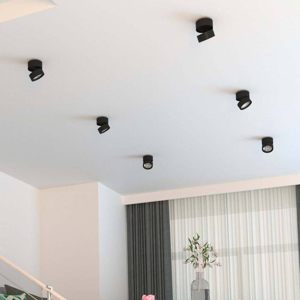 LED takspot Ray justerbar aluminium lys i bruk