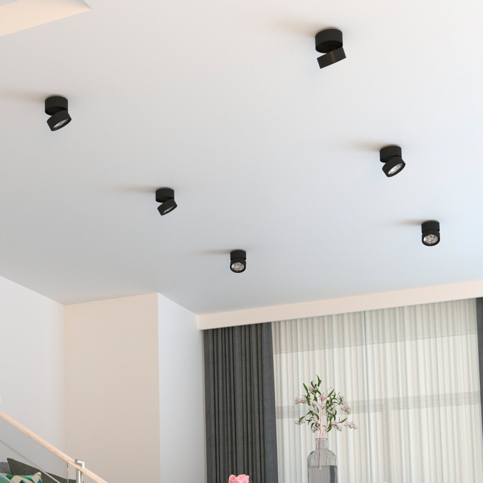 LED takspot Ray justerbar aluminium lys i bruk