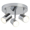 LED takspot Rollo 3-lys krom stål og glass Ø26 cm forfra