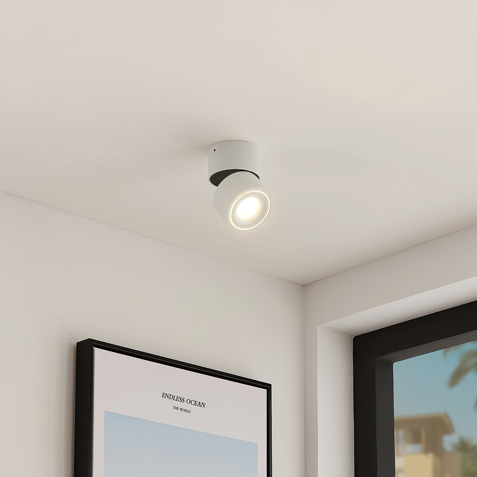 LED takspot Rotari 1-lys dimbar hvit Ø7,5 cm bakside