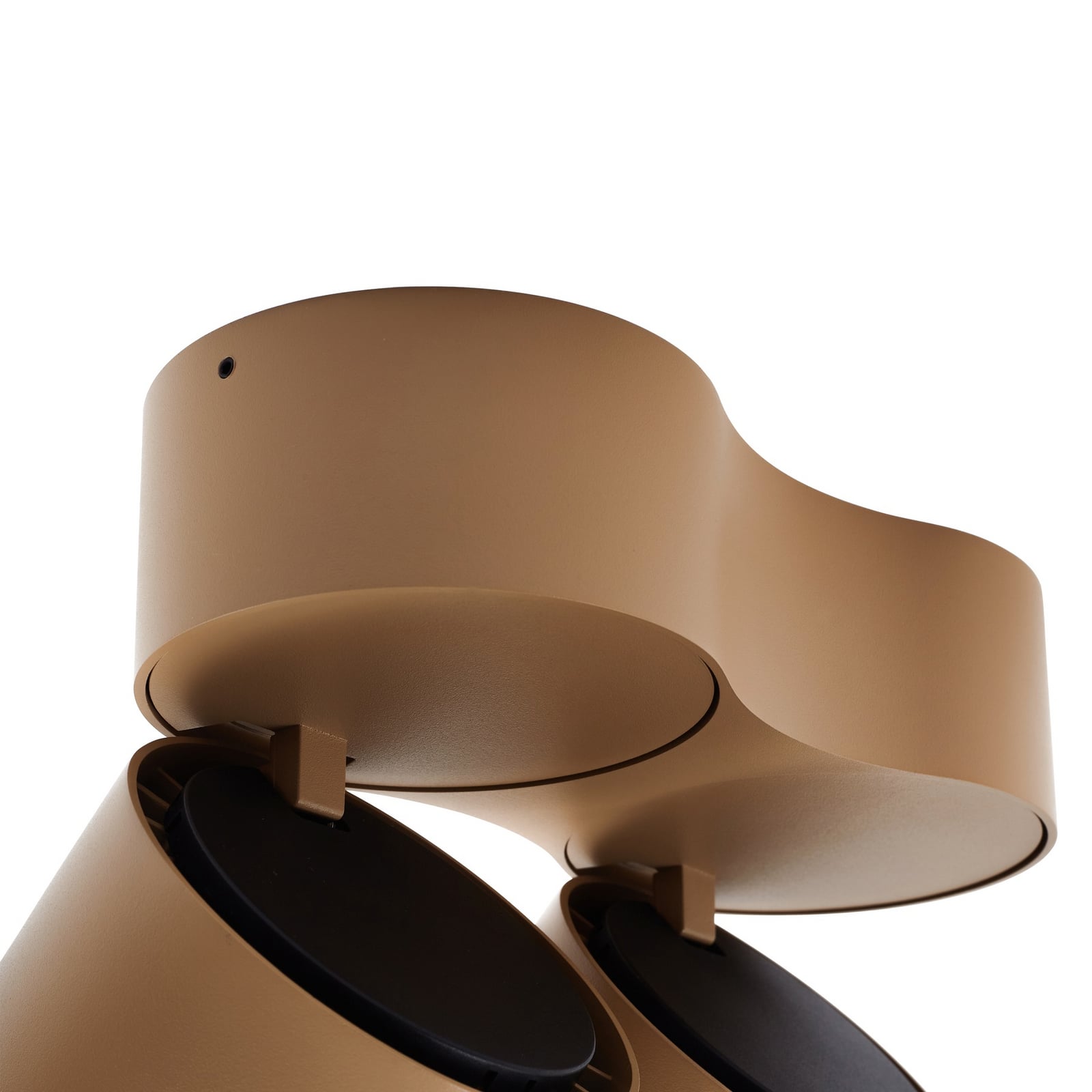 Sideprofil av LED takspot Rotari 2-lys brun aluminium dimbar
