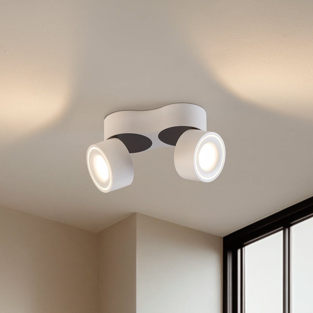 LED takspot Rotari 2-lys dimbar hvit aluminium bakside
