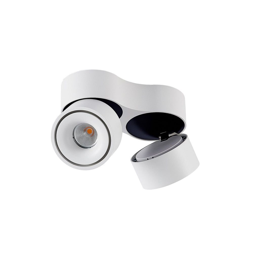 LED takspot Rotari 2-lys dimbar hvit aluminium nærbilde