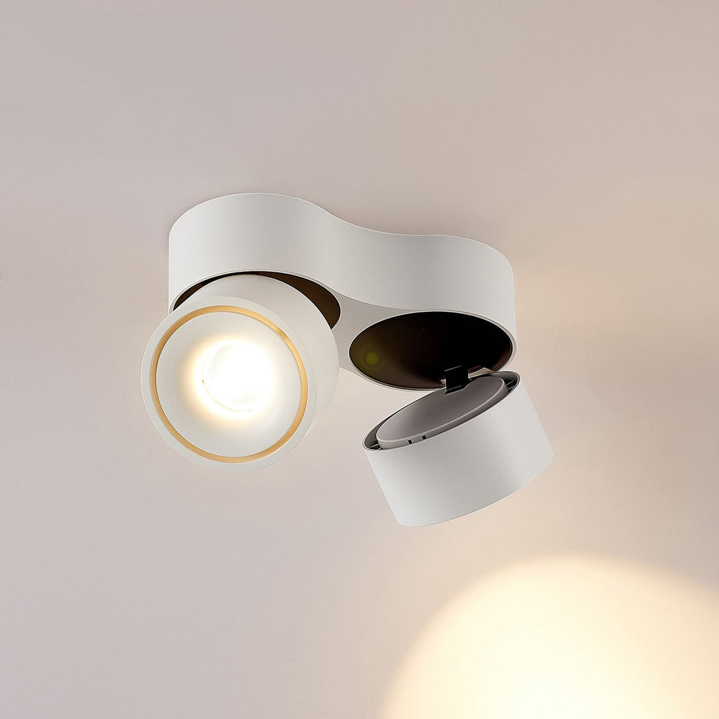 LED takspot Rotari 2-lys dimbar hvit aluminium side