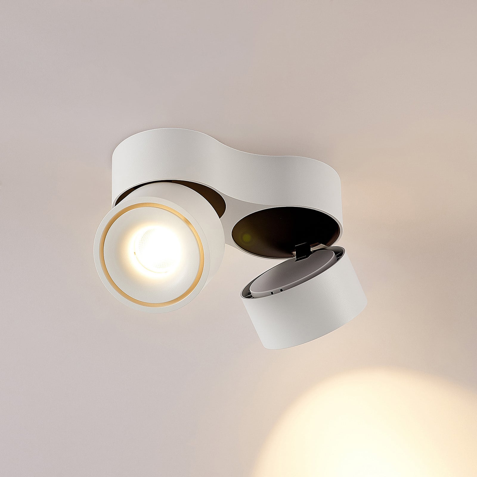 LED takspot Rotari 2-lys dimbar hvit aluminium side