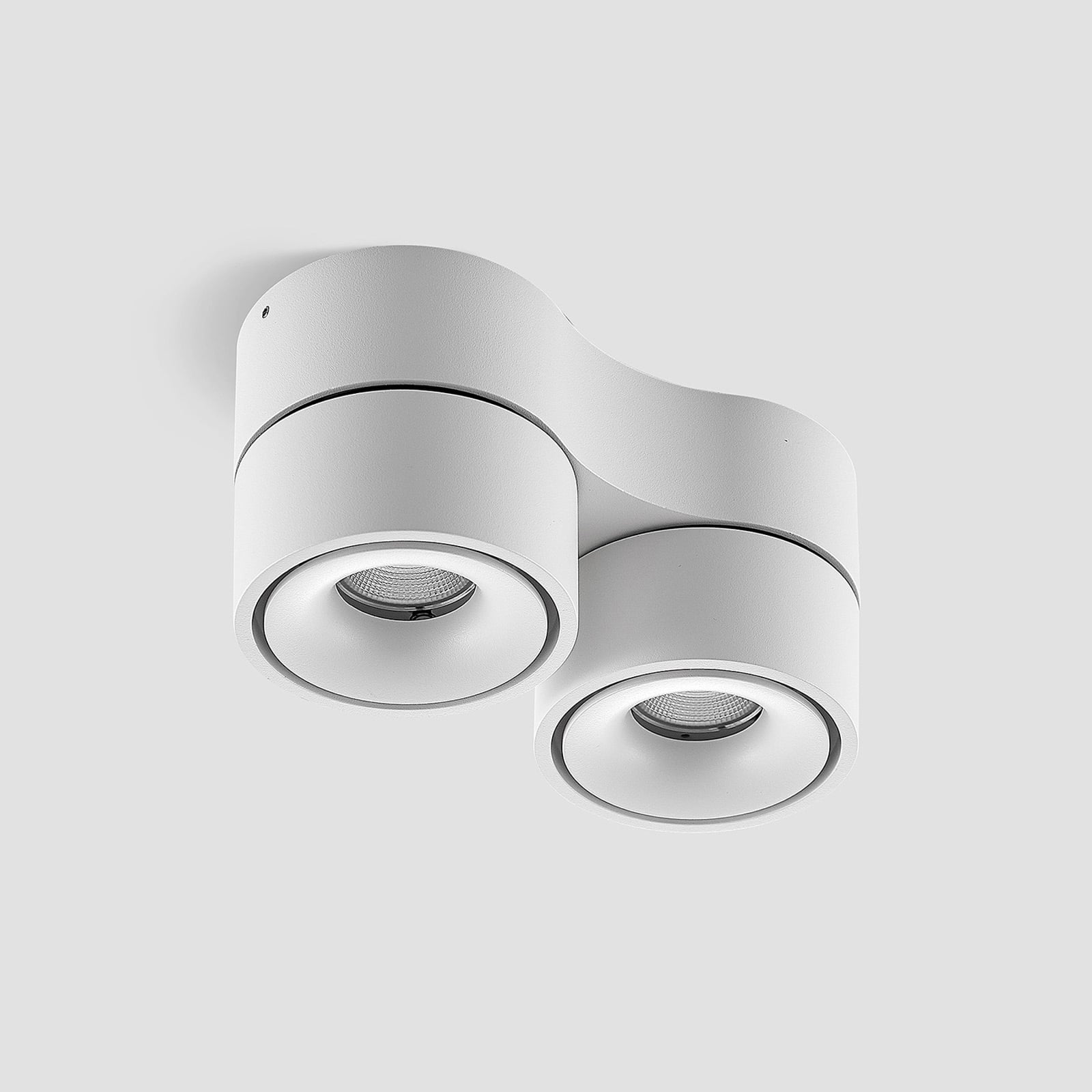 LED takspot Rotari 2-lys dimbar hvit aluminium vinkel