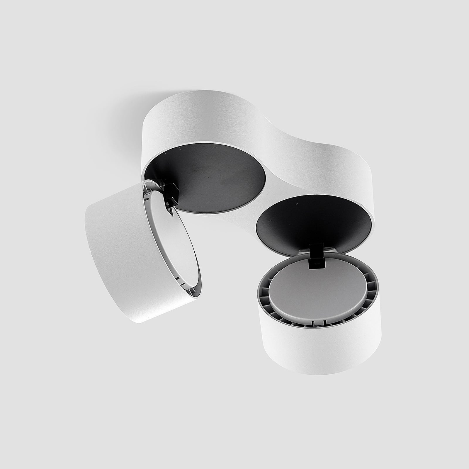 LED takspot Rotari 2-lys dimbar hvit aluminium lysdetalj