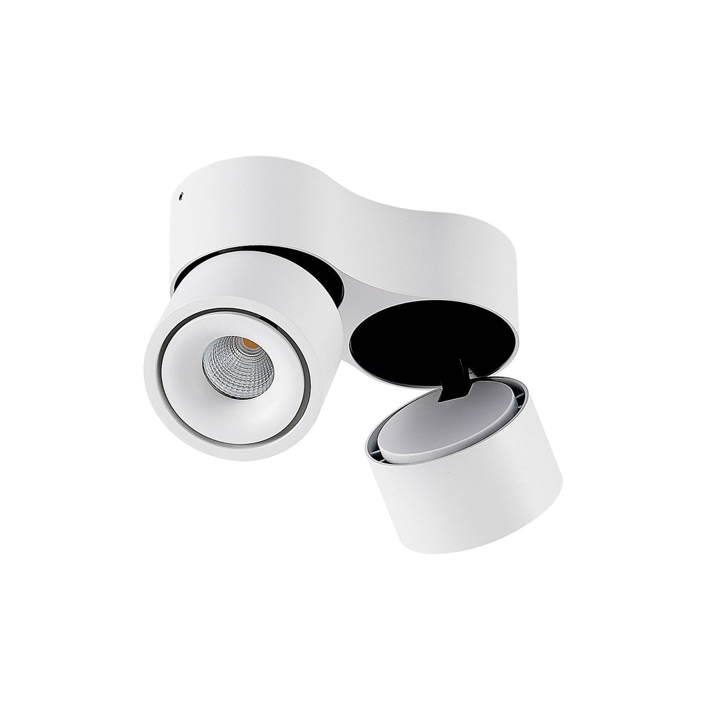 LED takspot Rotari 2-lys dimbar hvit aluminium justerbare spotter