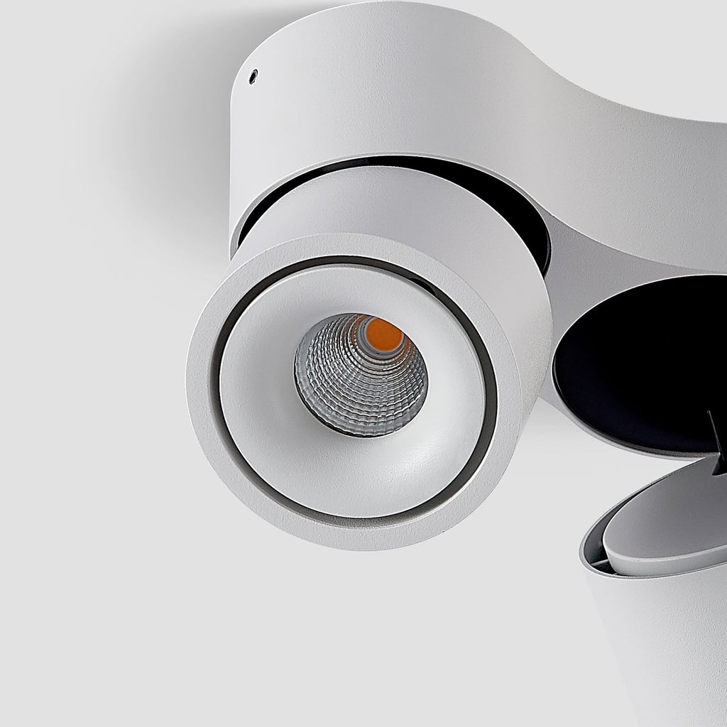 LED takspot Rotari 2-lys dimbar hvit aluminium sideprofil