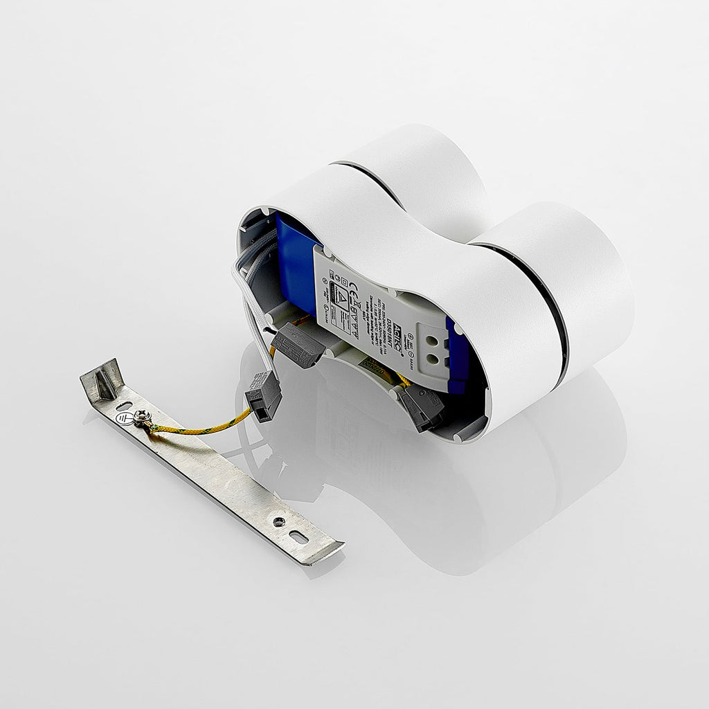 LED takspot Rotari 2-lys dimbar hvit aluminium vinklet spot
