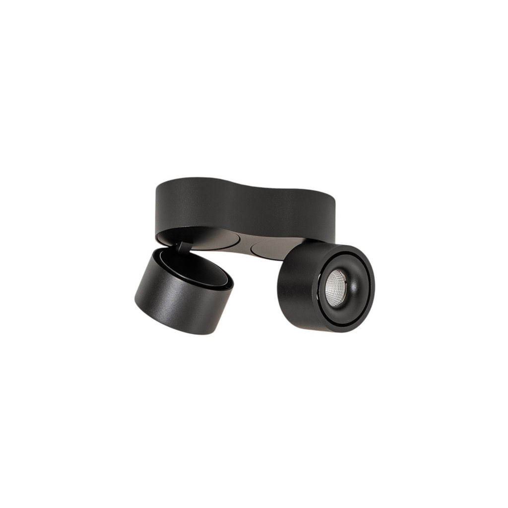 Montert LED takspot Rotari 2-lys dimbar svart aluminium i tak