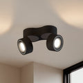 LED takspot Rotari 2-lys svart dimbar forfra