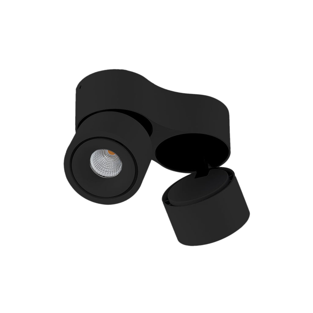 LED takspot Rotari 2-lys svart dimbar detalj av spotter