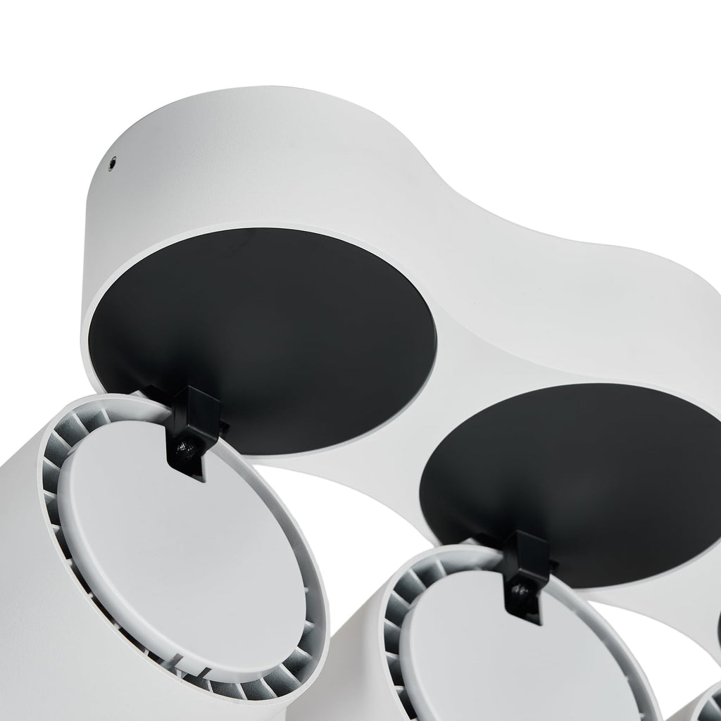 LED takspot Rotari 3-lys dimbar hvit aluminium justerbare lys