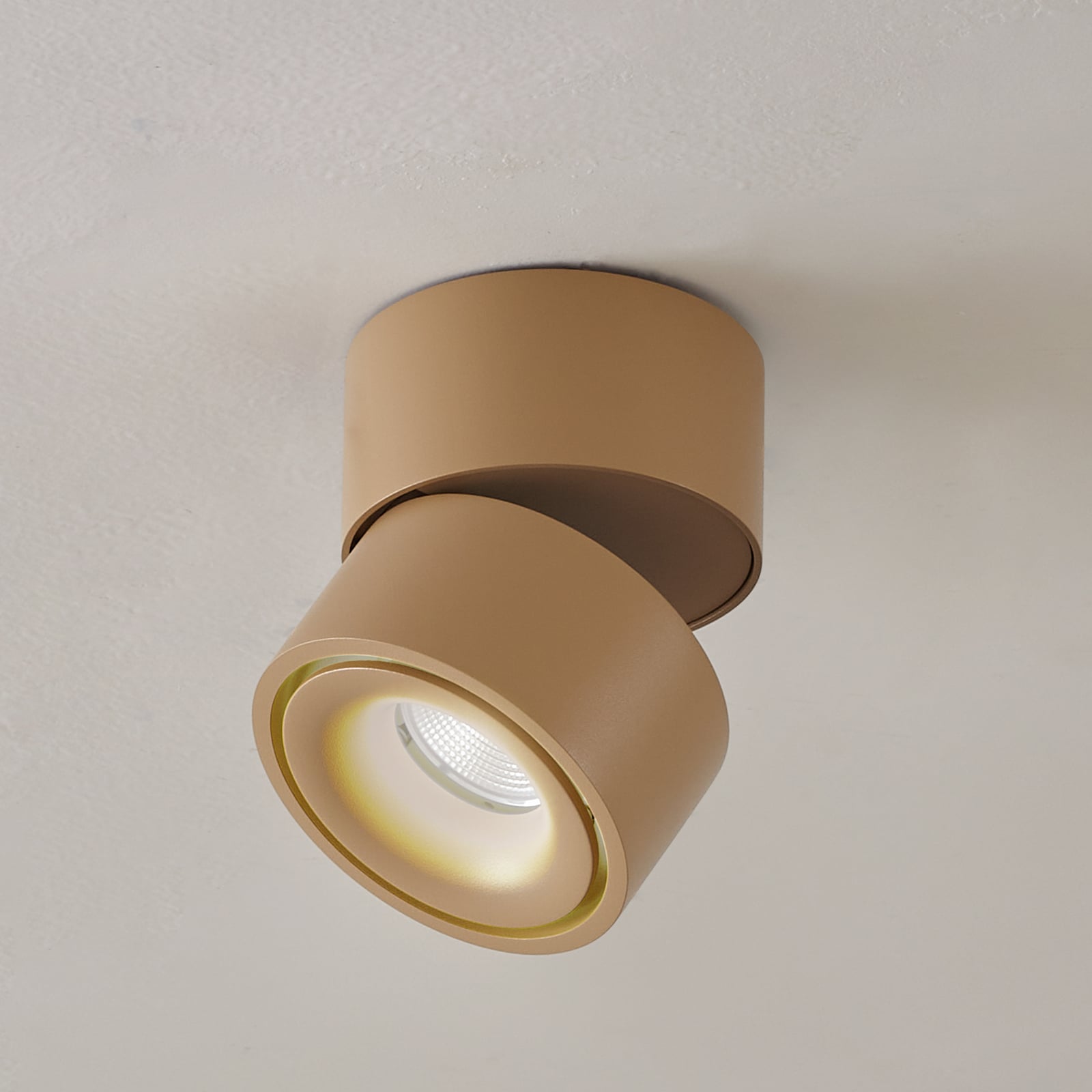 LED takspot Rotari dimbar brun aluminium forfra