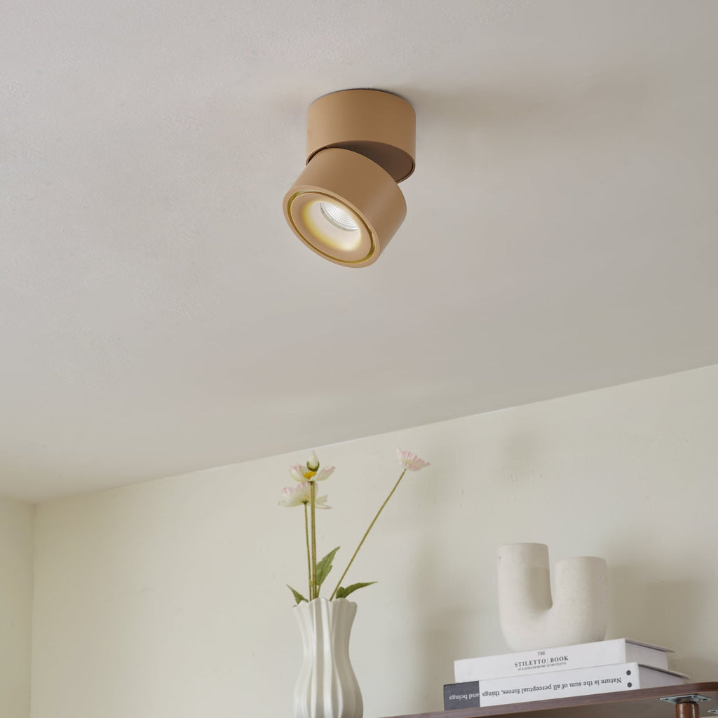 LED takspot Rotari dimbar brun aluminium bakside