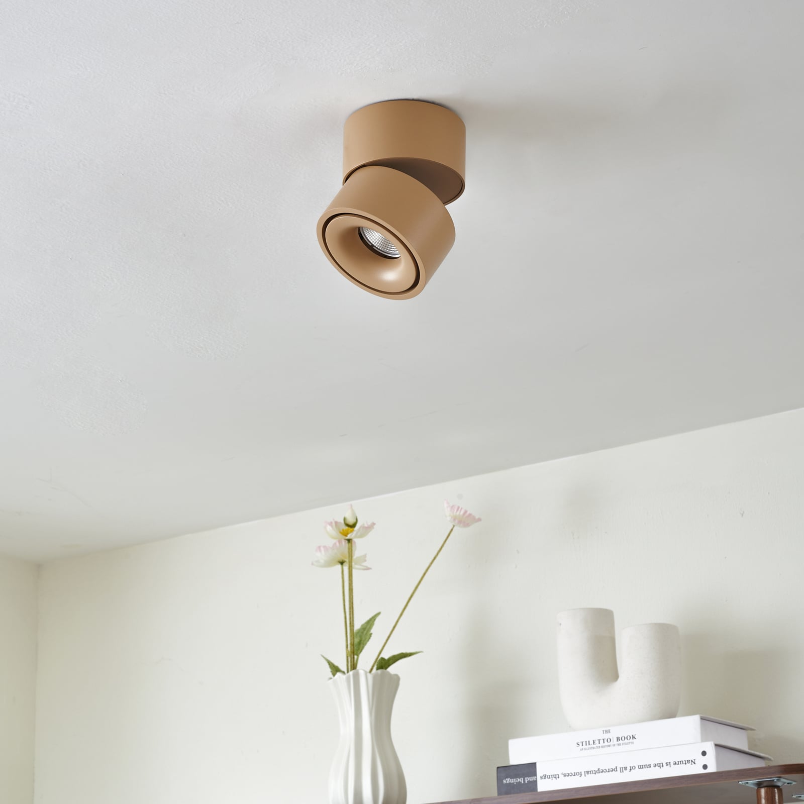 LED takspot Rotari dimbar brun aluminium detalj
