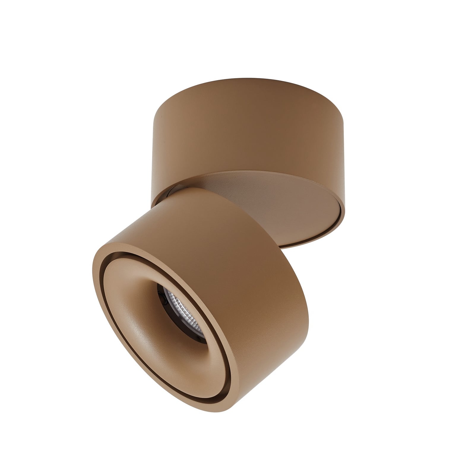 LED takspot Rotari dimbar brun aluminium montert
