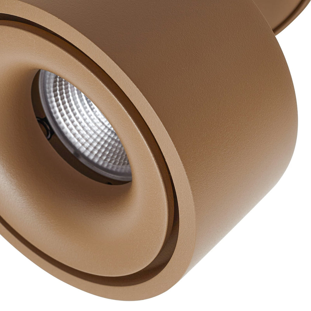 LED takspot Rotari dimbar brun aluminium sideprofil
