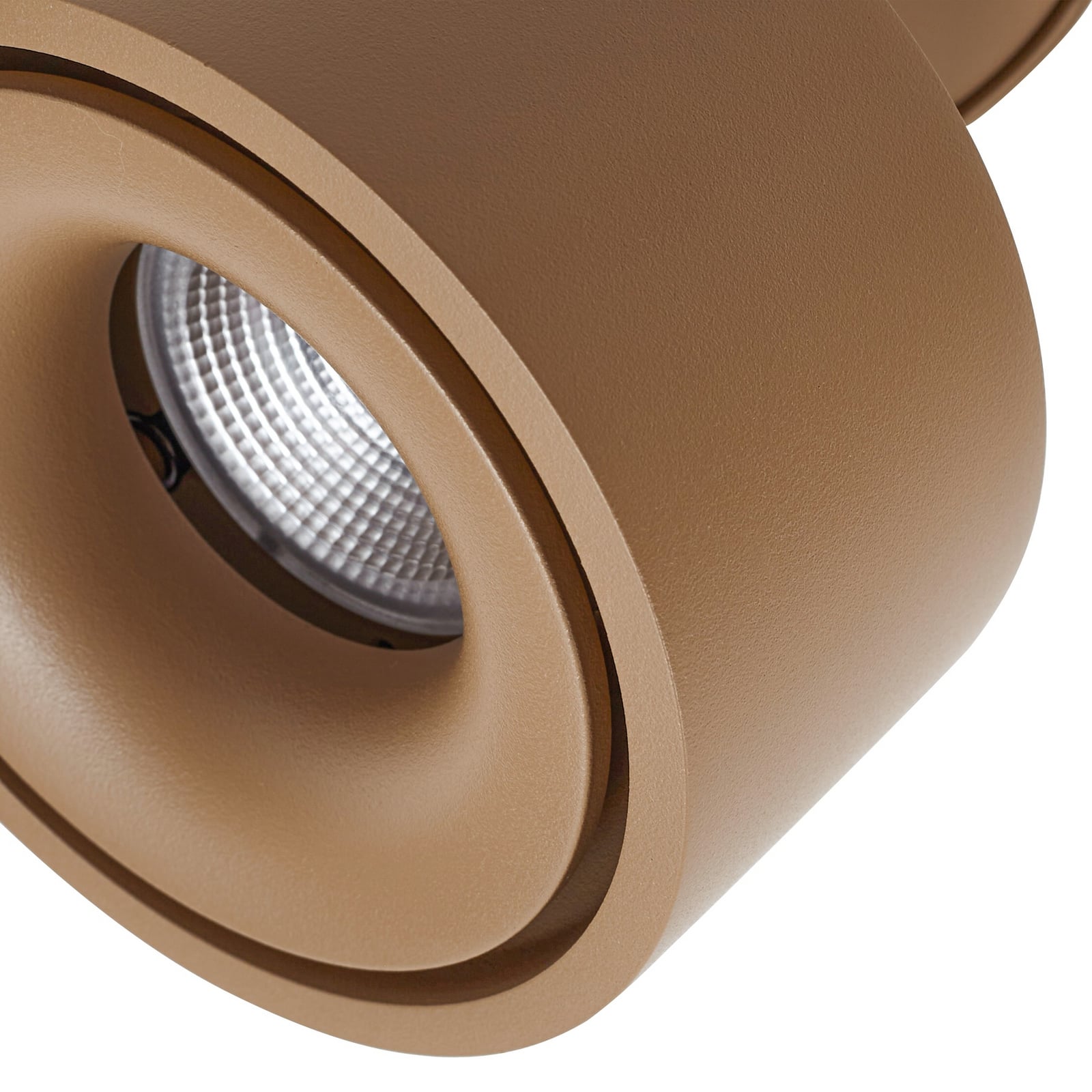 LED takspot Rotari dimbar brun aluminium sideprofil