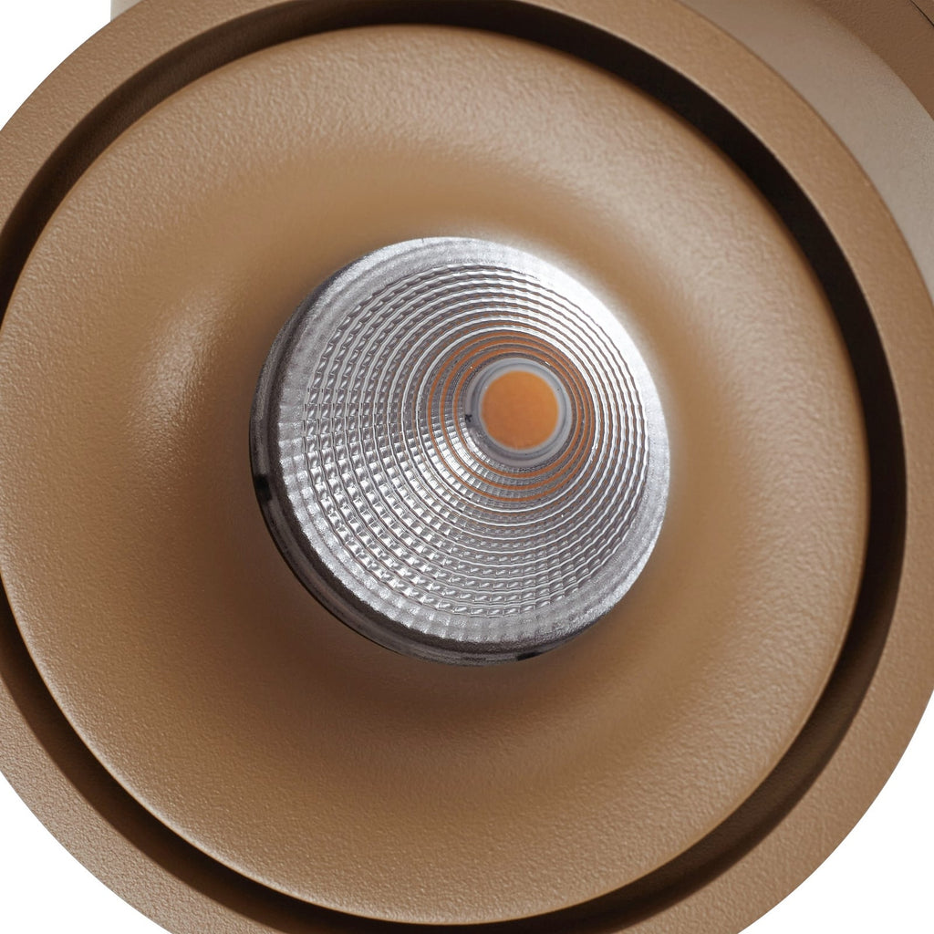 LED takspot Rotari dimbar brun aluminium lysutslipp